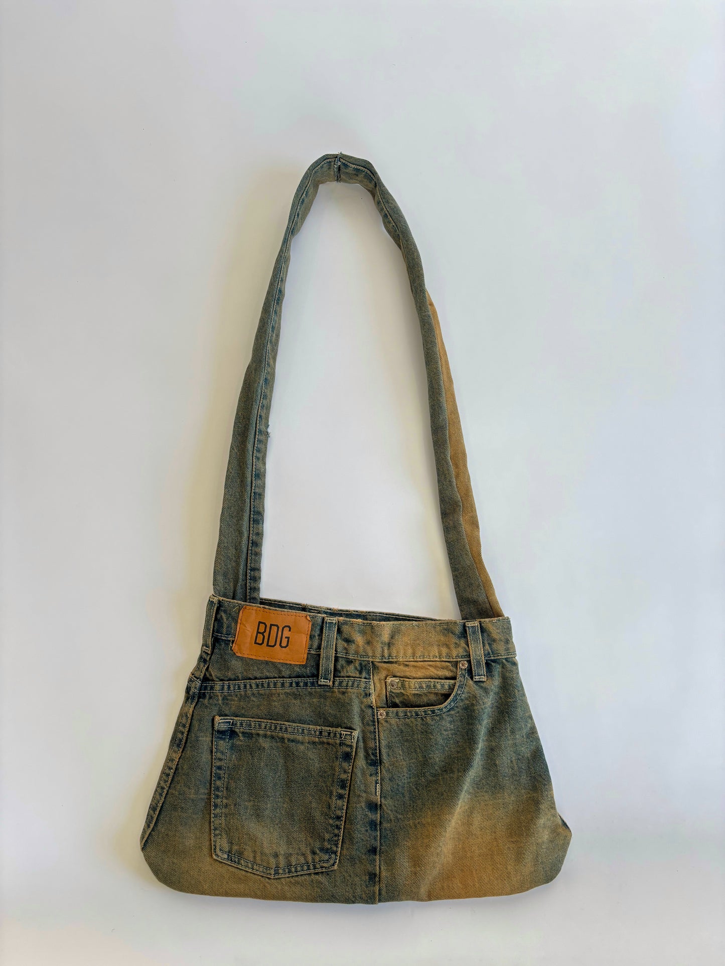 Denim Wash Crossbody Tote Bag