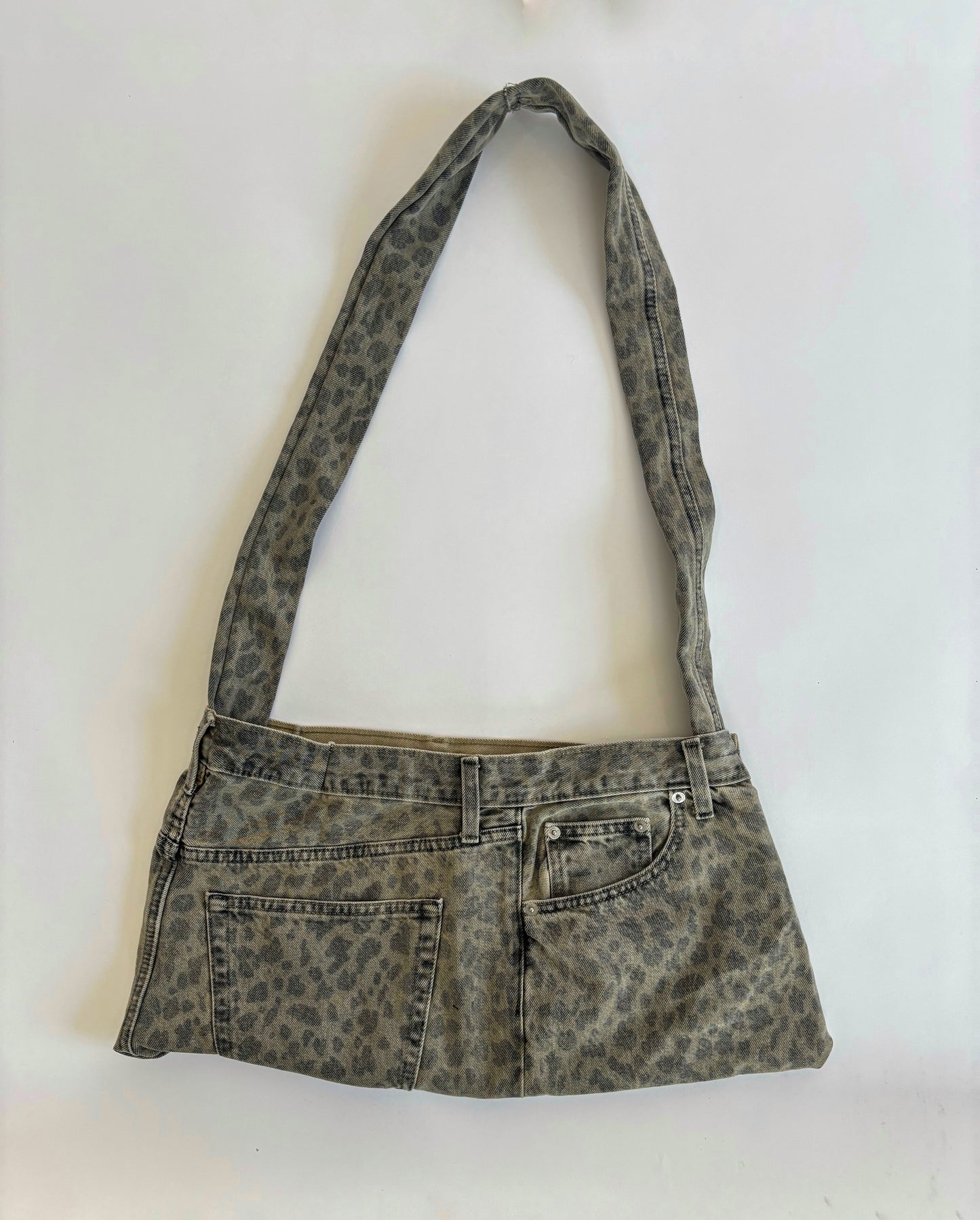 Leopard Print Denim Tote Bag