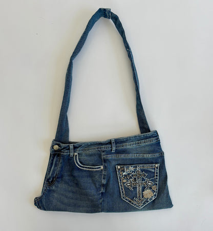 Embellished Crossbody Tote Bag