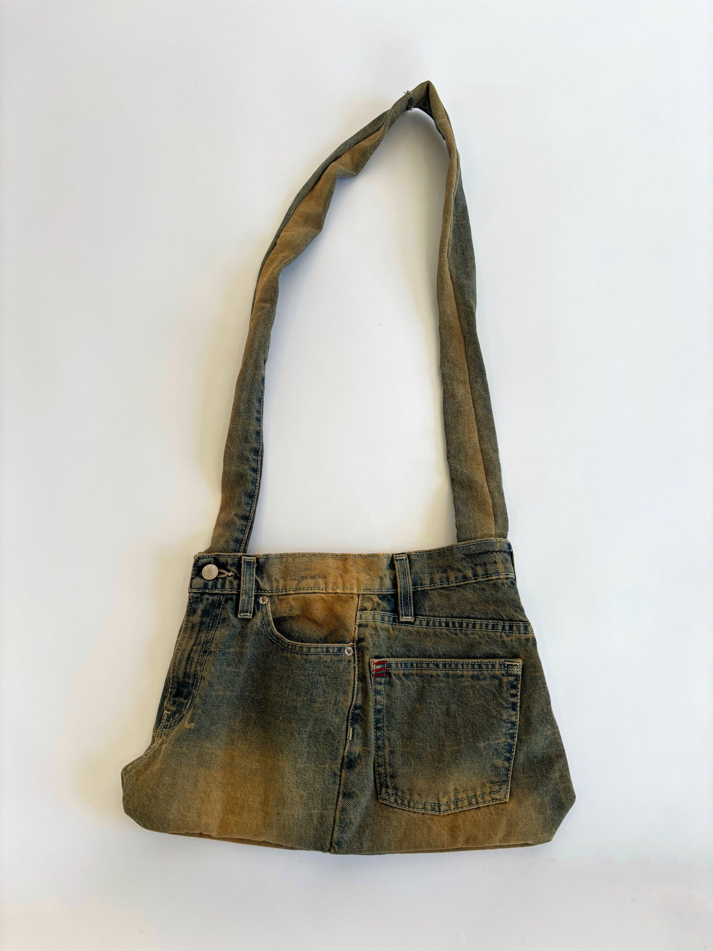 Denim Wash Crossbody Tote Bag