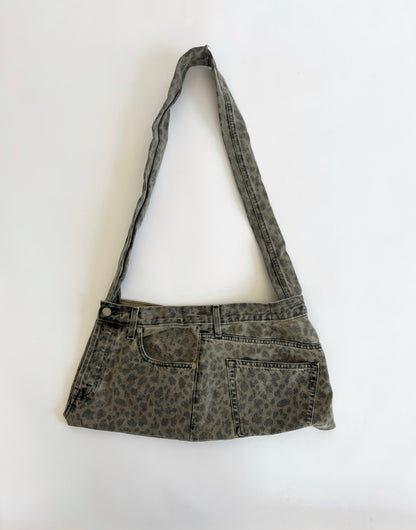 Leopard Print Denim Tote Bag